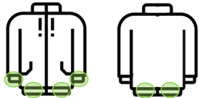 옷 끝단에 배치